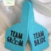 Photobooth Props - Blue Team Bride & Team Groom Foam Fingers
