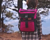 Featherlight Pack -- fuchsia & black -- made to order.