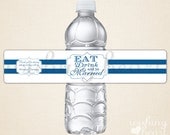 Personalized Waterproof Water Bottle Labels for Wedding or Bridal Shower - Eat Drink and be Married - 105 Water Bottle Labels Il_170x135
