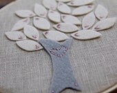 Embroidery Hoop Art. 7-inch. Love Me Knot. Hand-embroidered Felt Tree with Felt Leaves by Catshy Crafts.