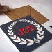 Christmas Joy Wreath - Hand Screenprinted Christmas Card - Red