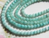 4mm A Grade Amazonite Round Gemstone Beads, 8 IN (C95)