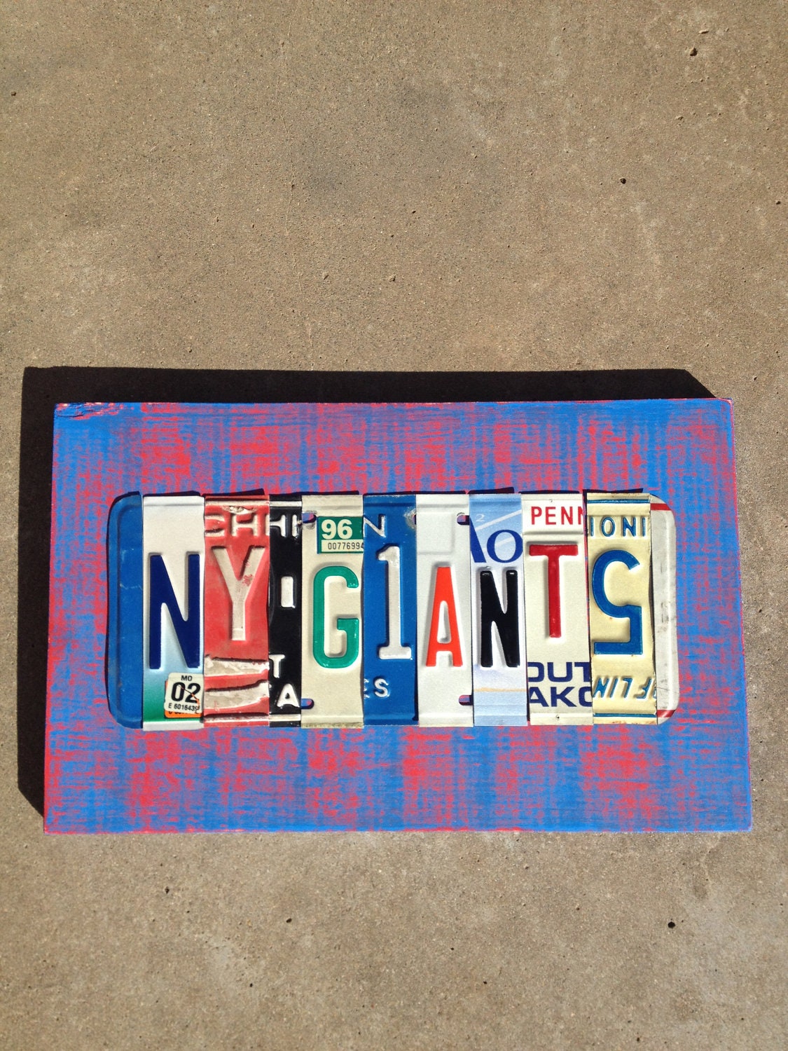 License Plate Sign:  NY Giants