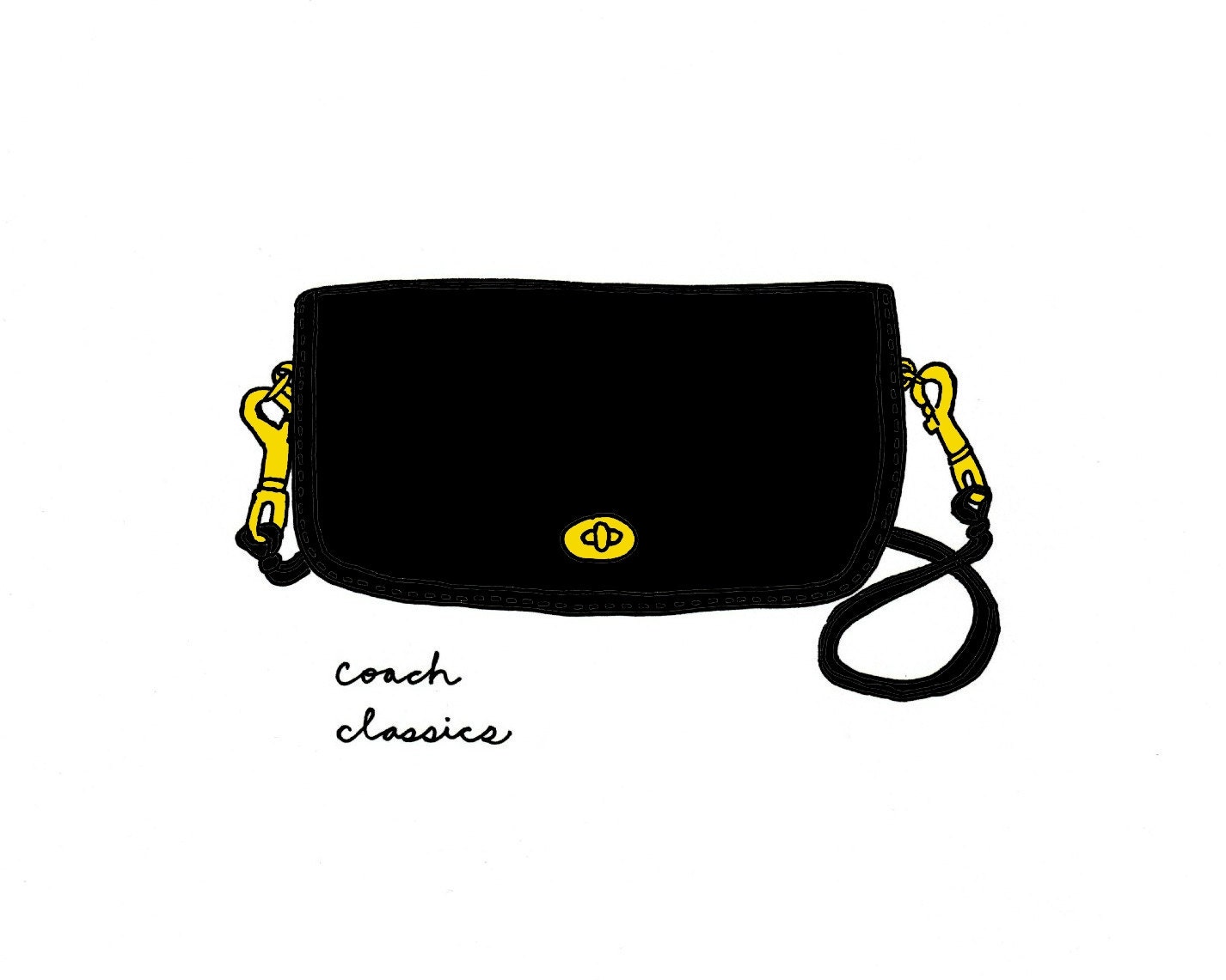 Coach Bag- Choose Your Color- 8x10 Illustration Print