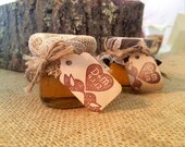 Hand made Wedding Favor Jars with Custom Stamp and Tags