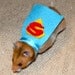 Superman hamster costume. Hamster / pet Halloween costumes by la Marmota Café.