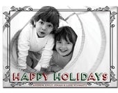 Photo Holiday Card Modern Border Red & Green Happy Holidays Christmas Card Baby Family Holiday DIY Digital or Printed - Schwartz style