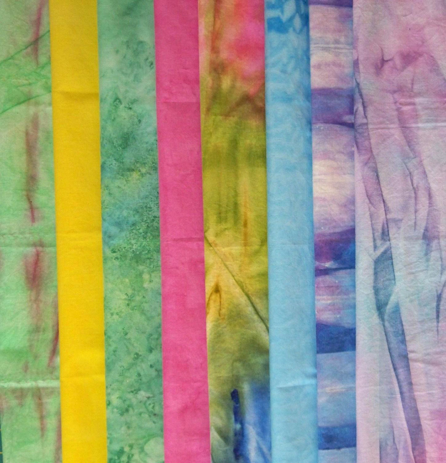 hand dyed fabric 8 pack of fat eighths various textures Art Cloth