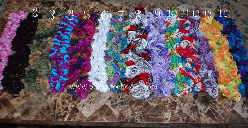 Lace Ruffle Circle Scarves - Ready to Ship- 14 colors combos to choose from -Mobius Ruffle Scarf