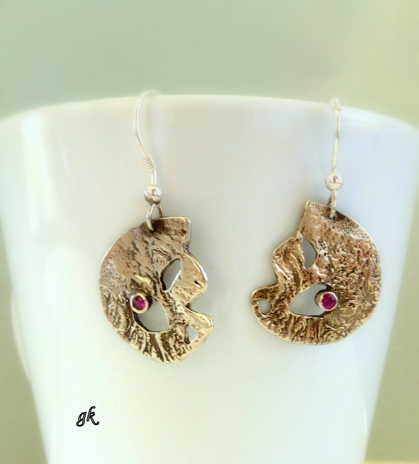 Mystic Moon earrings,  Patina silver handmade Earrings, , fairy, magic, dreamy - GeorgiaCollection
