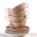 Romantic VILLEROY & Boch SET of 6  cups with underplates