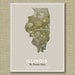 Illinois State - Illustrated States of America 11 x 14