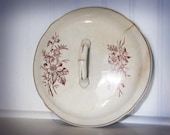 Brown Flowers Antique Ceramic Chamber Pot Lid