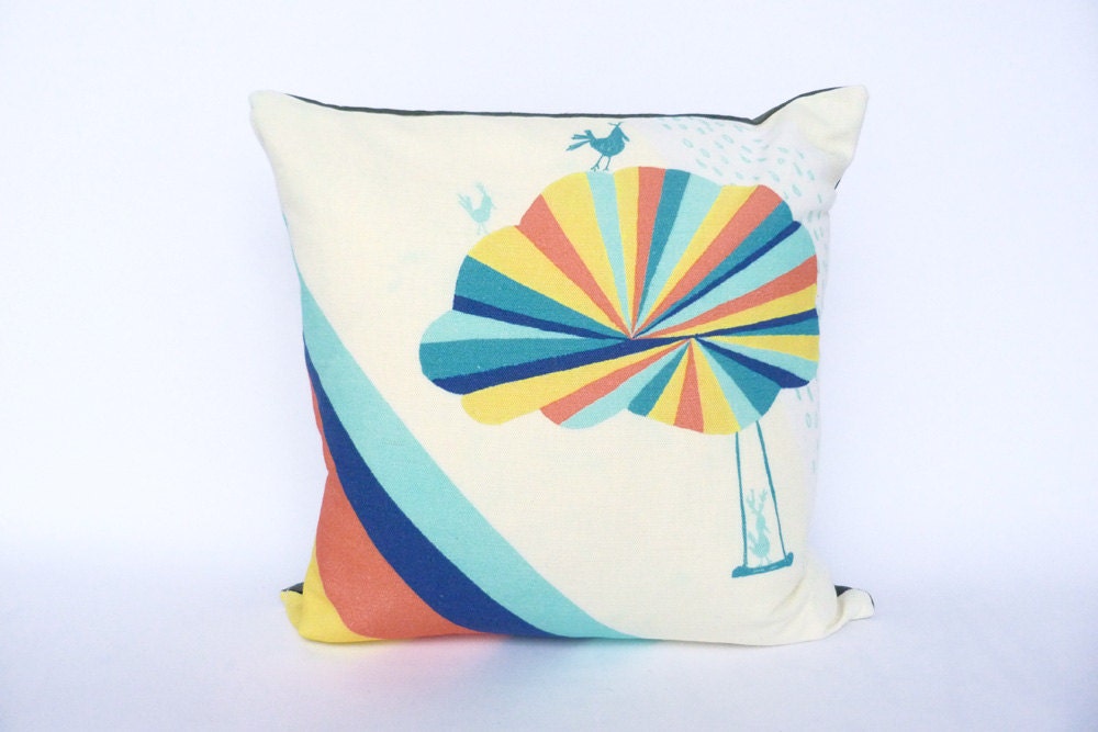 Original print 'Neon Cloud' cushion cover (pillow)