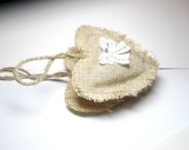 2 Beige Organic Lavender Sachets  Hearts Natural Home Decor for Drawer or Closet - bridesmaid Gift  Aromatherapy