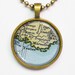 France Map Necklace -Marseille & Toulon, France- Vintage Map Series