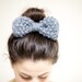 Hair Bow - Bow Hairband - Chunky Knit Bow Hairband - Slate Grey - Customisable