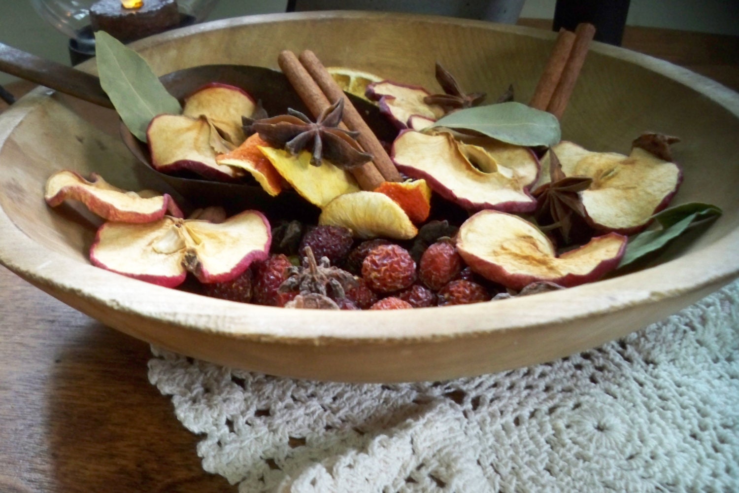 Montana Homestead potpourri fixins handmade Farmhouse kitchen cinnamon dried apples oranges fruit slices