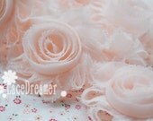 Cute Pink Shabby Chiffon Rosette Lace Trim Sunflower Lace Costume DIY Handmade Accessory 2.36 inches wide. 10pcs A1030