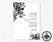 Floral Engagement Invitation. Wedding, Engagement or Bridal Shower. Printable. StudioLO2011