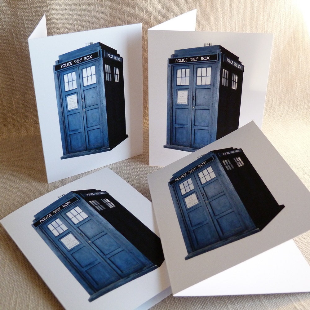 Doctor Who Tardis Greeting Card Set - Set of 4 cards - 5-1/2 X 4-1/4