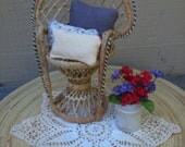 Barbie Doll House SITTING PRETTY VIGNETTE Room Furniture & Accessories Bedroom Chair Patio Wicker