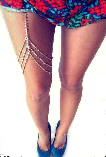 Silver & Rhinestone Leg Jewelry