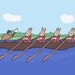Bunny Wall Art - Rowing Rabbit Children's Bedroom Decor - Sports Nursery (8x10 Print)