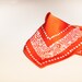 Silk pocket square for men hand painted in bright orange. SIlk handkerchief or hankie original abstract artwork. Unique groom, best man gift