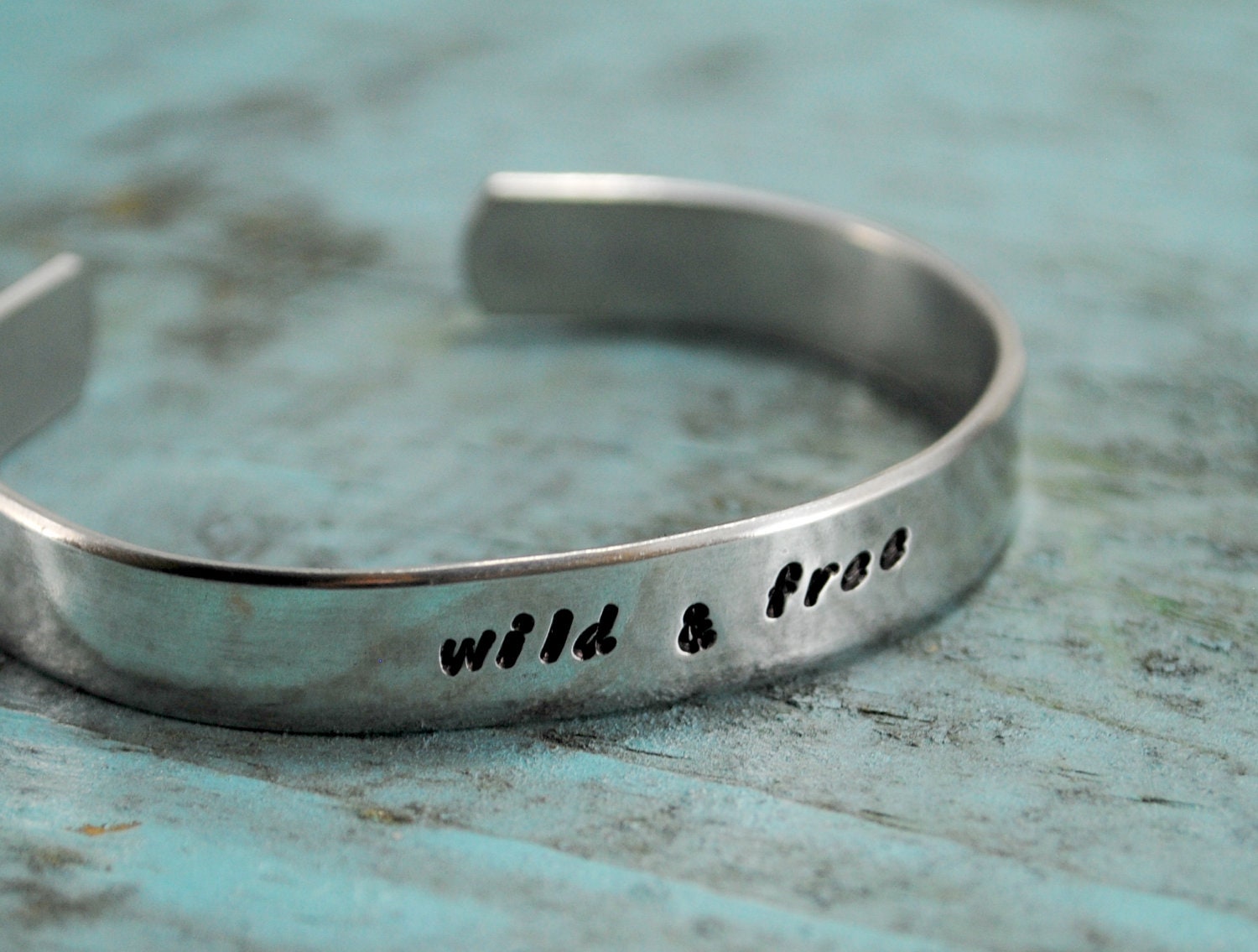 Wild and Free. Aluminum cuff