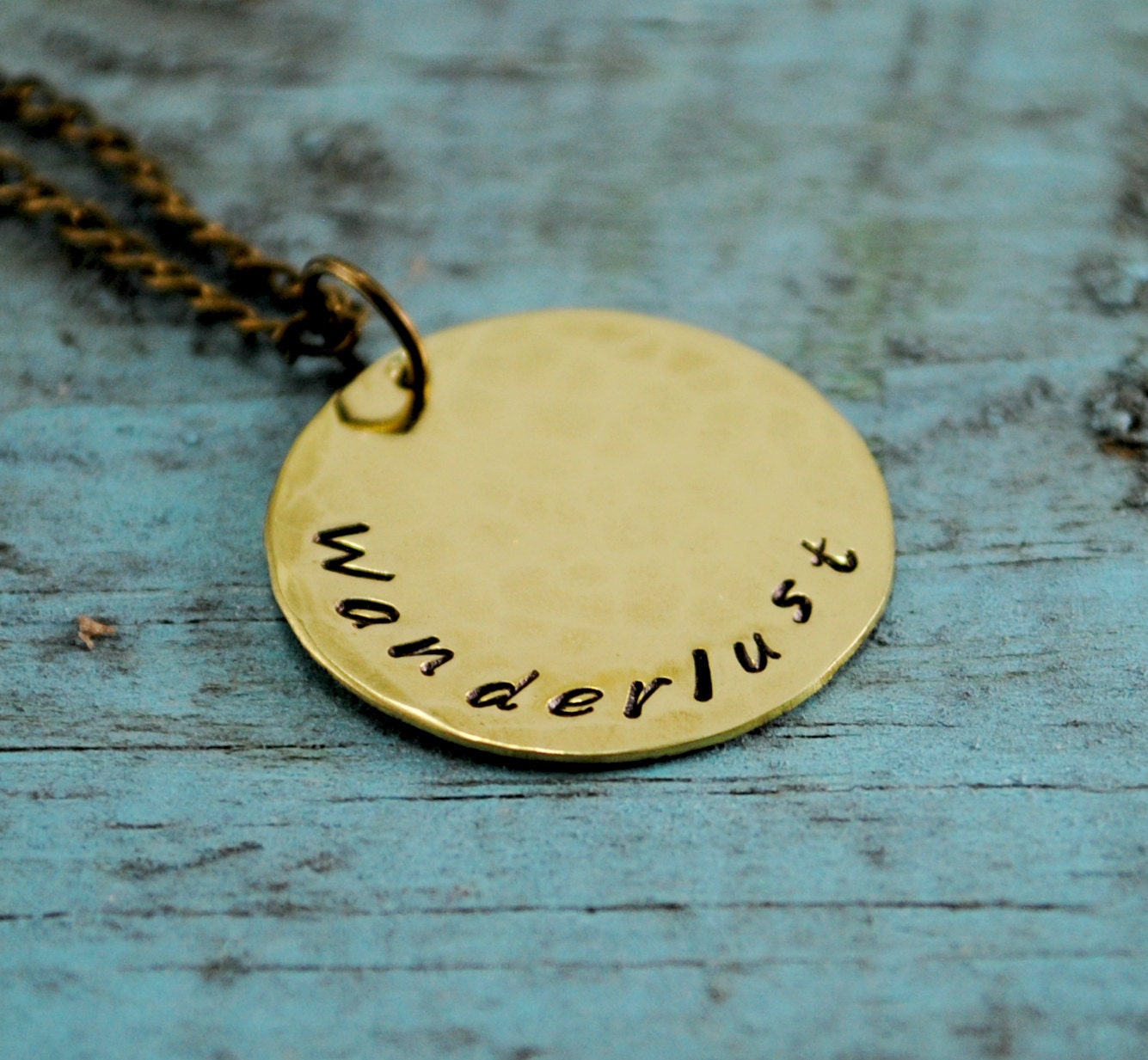 Brass Wanderlust Coin Necklace