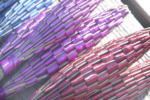 Purple Satin Ribbon - Organic French Lavender Wand - Woven from Freshly Picked Flowers - Made in Canada