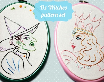 Oz Witches - embroidery pattern set