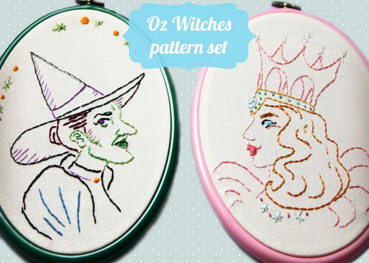Oz Witches - embroidery pattern set