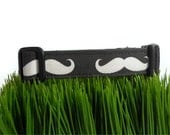 Dog collar...Black and white moustache print...Any size...