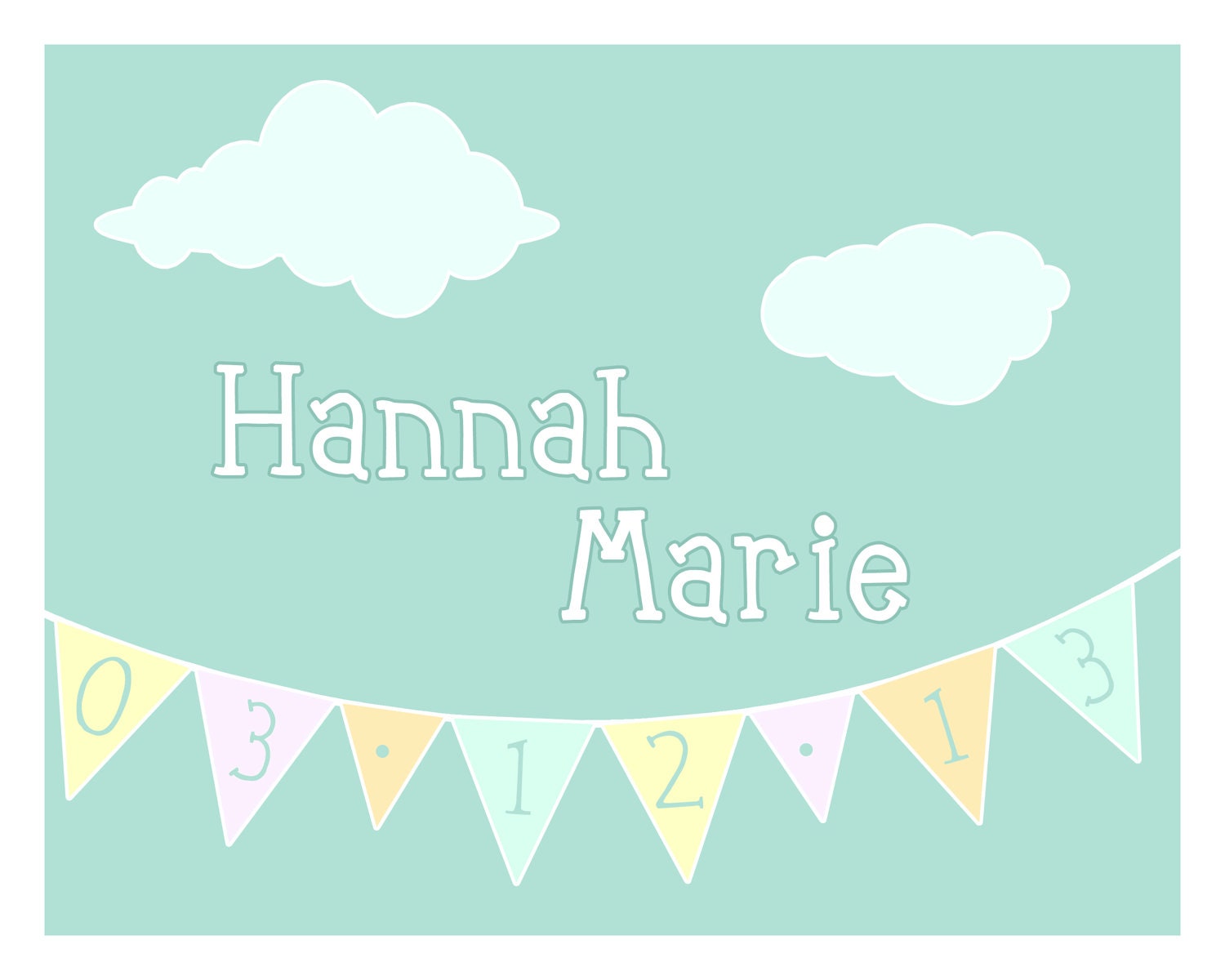 personalized banner date of birth print