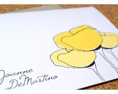 Yellow Poppy Personalized Stationery Note Card Set