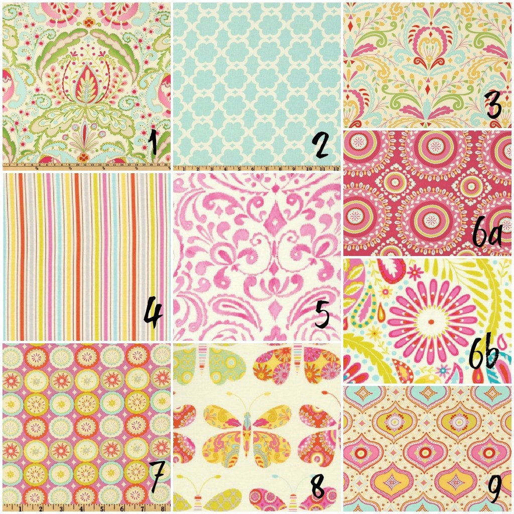 Toddler Sheet Set - Custom Fitted Crib Size Sheet and Standard Pillowcase - Dena Designs - Kumari Garden