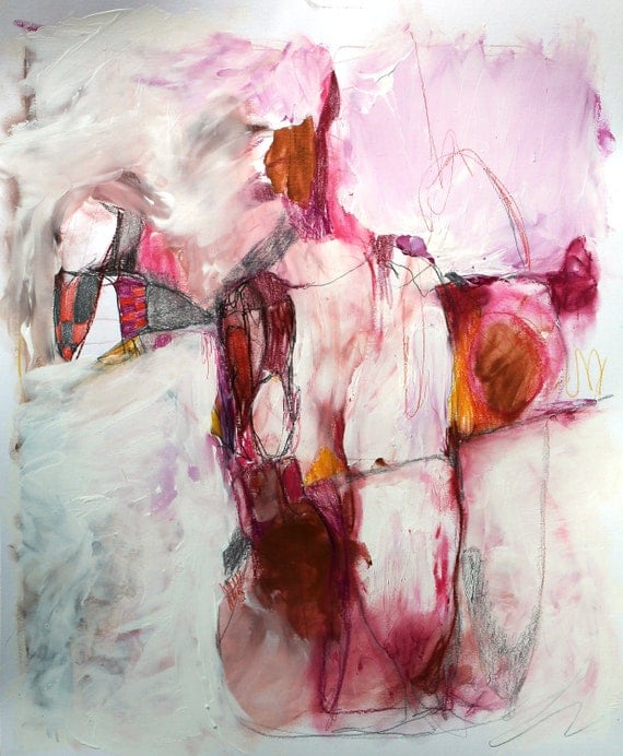 Abstract Expressionist Art Original Painting Contemporary "You Loved Me Once"