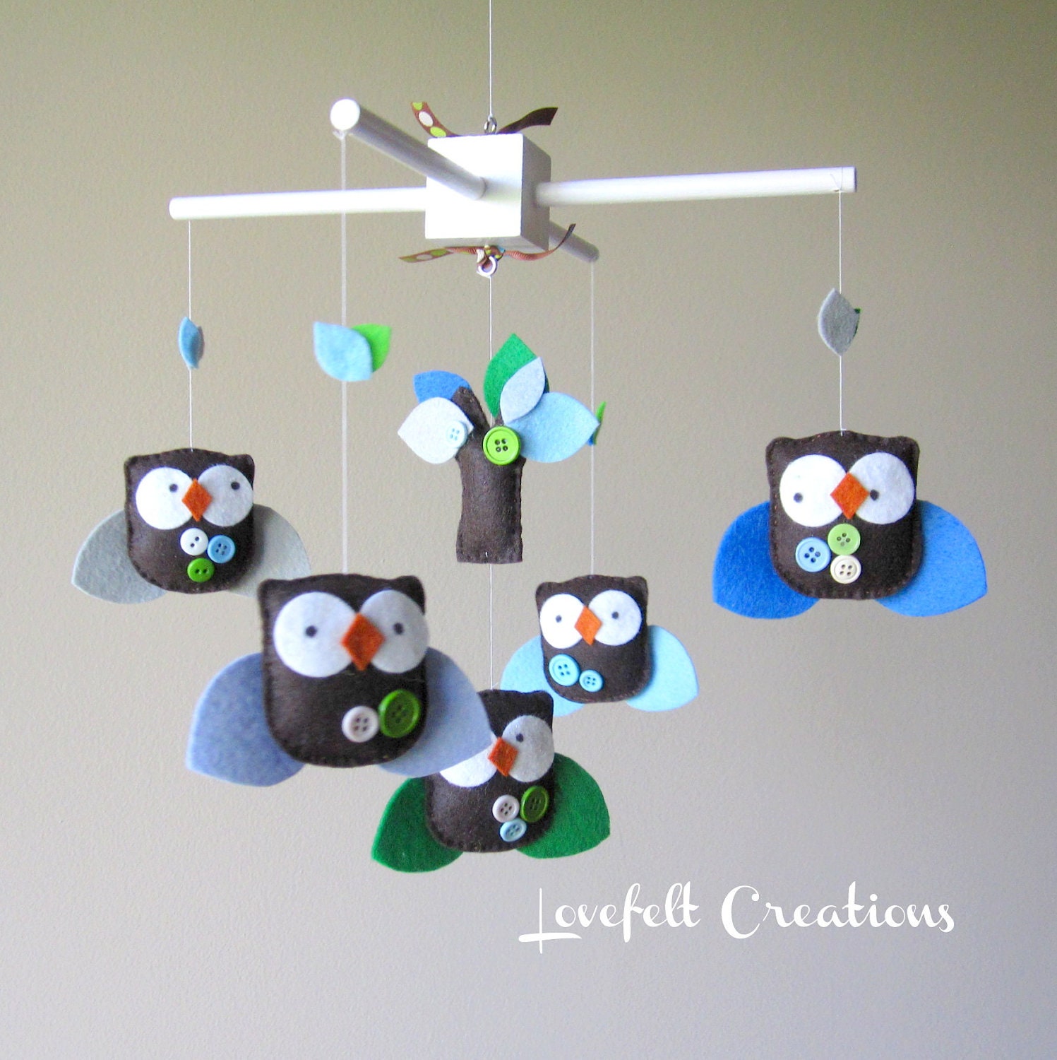 Baby Crib Mobile - Baby Mobile - Baby Mobile Owl - Nursery Mobile -You can customize you COLORS :)