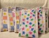 Burp Cloths for Girl Set of 6 Ready to Ship