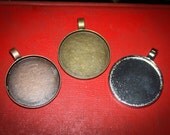 30 -  Round Blank Photo Pendant base ( 50mm outside) Trays customizable blank Settings  extra large  LEAD FREE