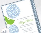 Hydrangea Bridal Shower Invitation - blue - Custom Bridal Shower Invite Il_170x135
