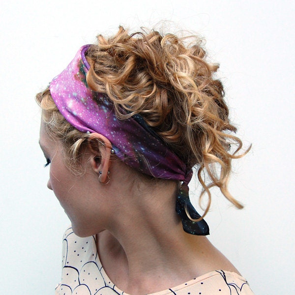 Nebula Galaxy Print Silk Scarf - Young Stars