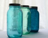 Mason Jars, Half Gallon Size, Stained In Your Color Choice - Set of 3