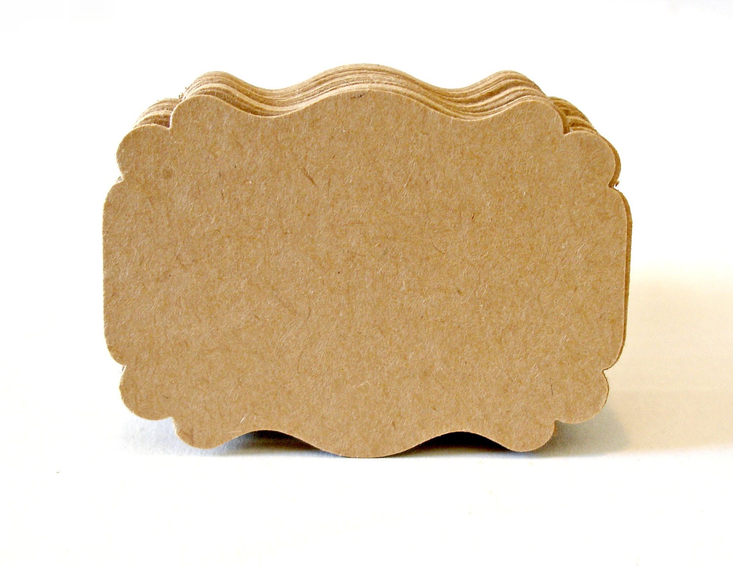 Fancy label shaped die cuts Scrapbooking Embellishment Kraft labels Any occasion 2 1/2 dozen