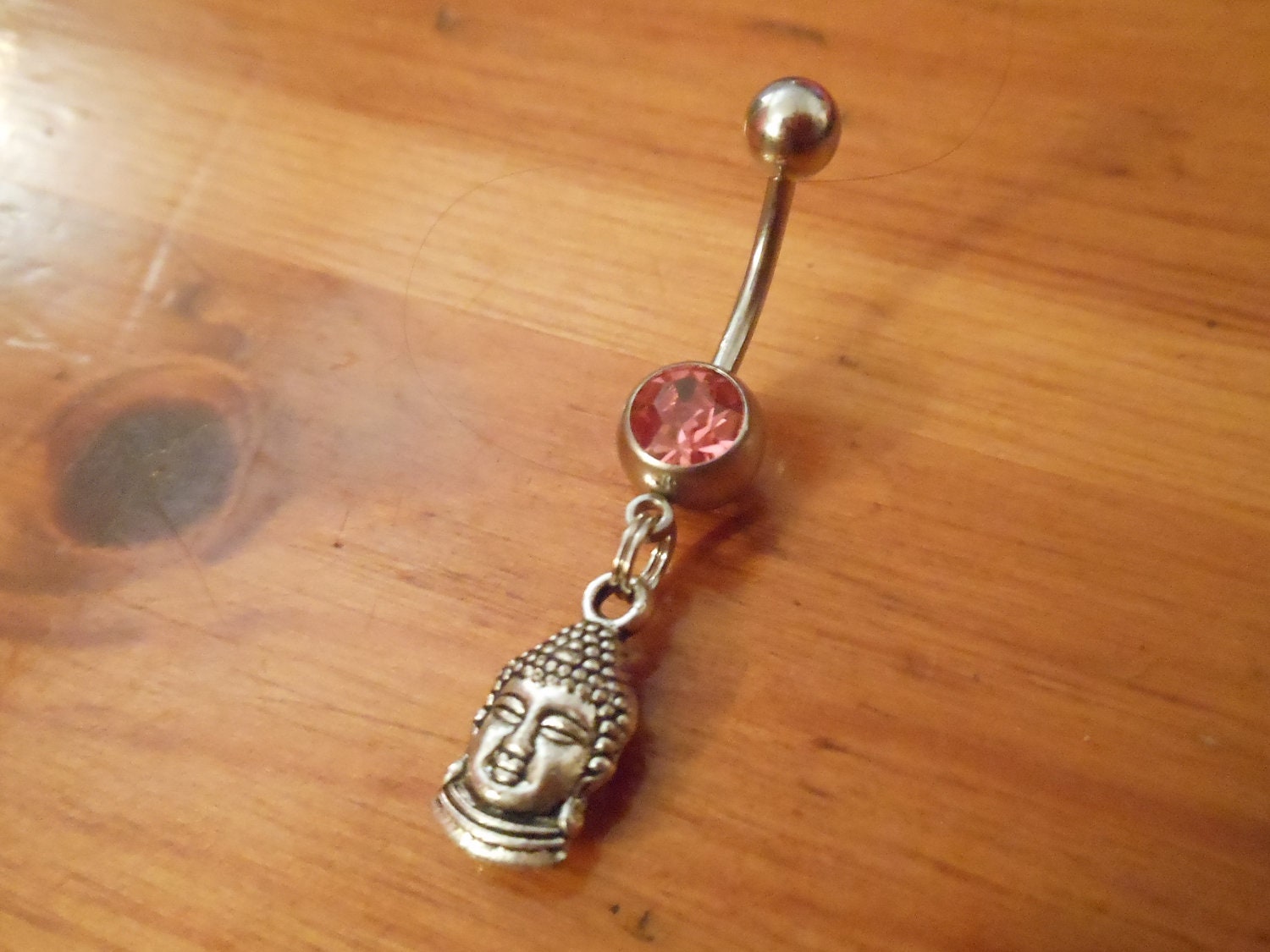 Belly Button Ring - Body Jewelry - Silver Buddha Belly Button Ring