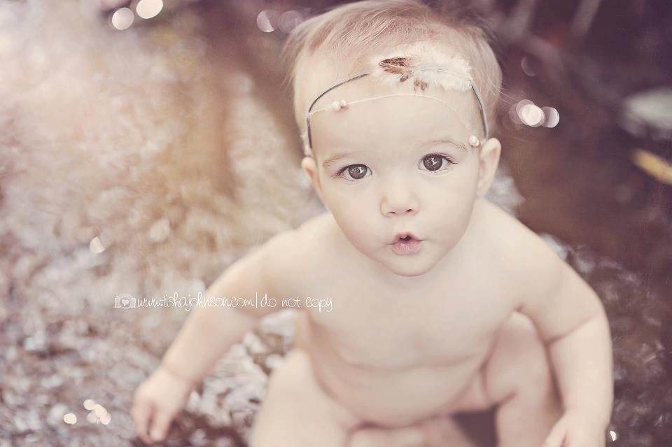 Newborn Headband: Newborn Photo Prop - Natural Tribal Photography Props, Halo Tieback for Girl