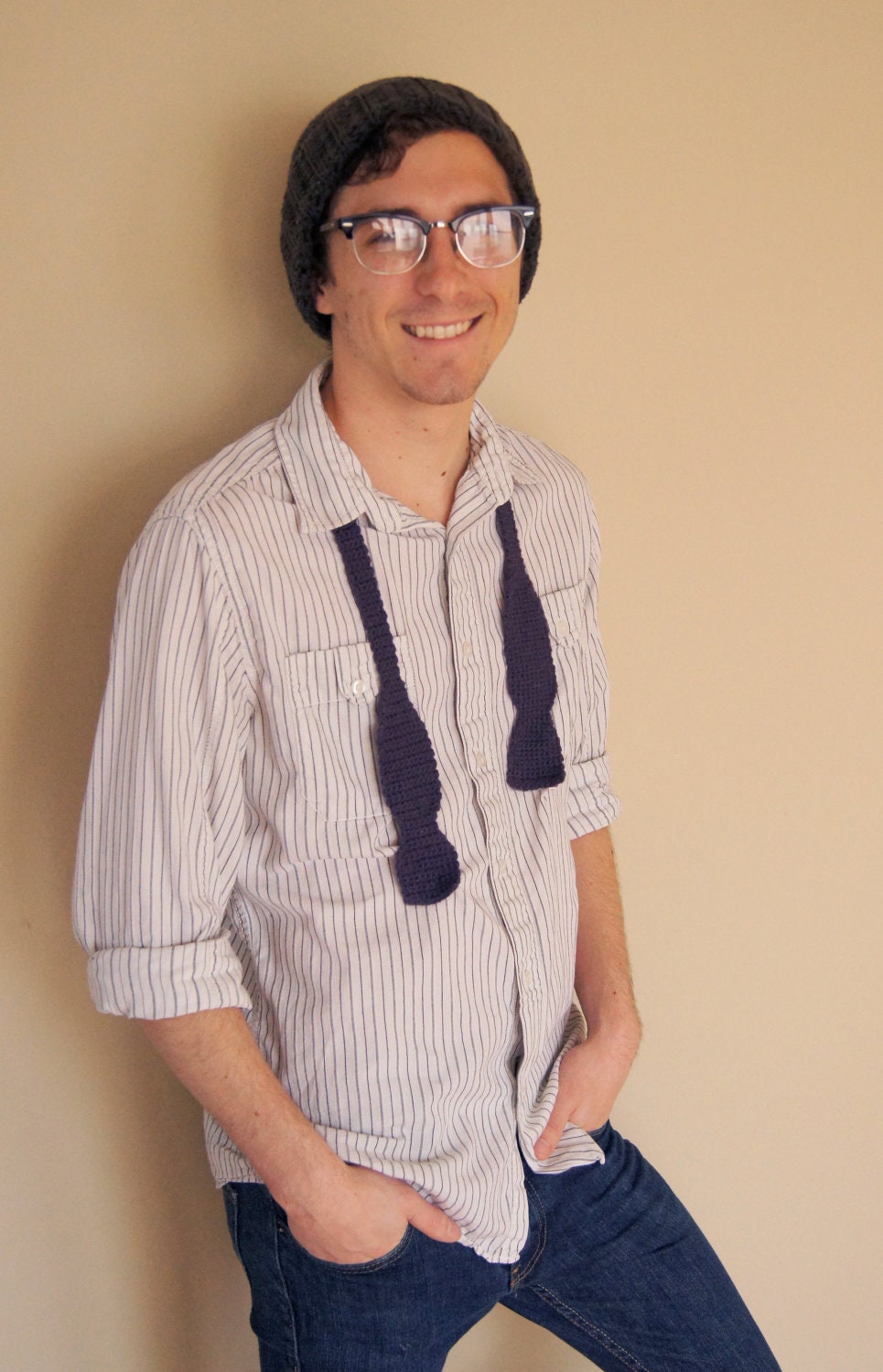 Crocheted Non-pre-tied (Untied) Bow Tie (Choose Your Color)