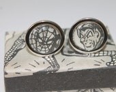 Spiderman and Green Goblin Cufflinks / /Recycled comic Cufflinks// Marvel comic cufflinks